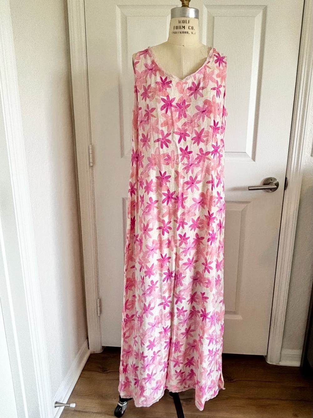 Sigrid Olsen Pink Floral Sleeveless Maxi Dress